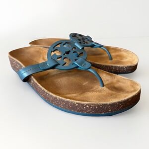 Tory Burch Turquoise Miller Ladies Thong Sandals Size 8.5